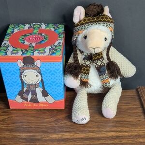 Scentsy Ande the Alpaca with Brown and Cream Accessories